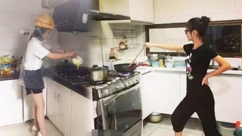 爆笑精选 那些厨房里的萌新与二货，装备和姿势太夸张了吧？