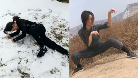 又美又飒！萌妹雪地舞枪弄棒走红 吸粉280万