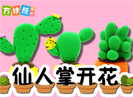 方块熊乐园 粘土创意手工 仙人掌会开花吗