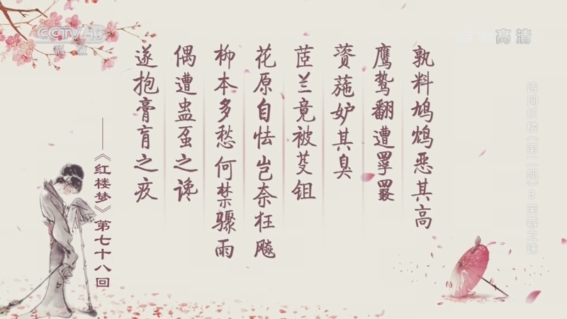 百家讲坛 《百家讲坛》 20220403 诗词红楼（第二部）3 芙蓉之诔