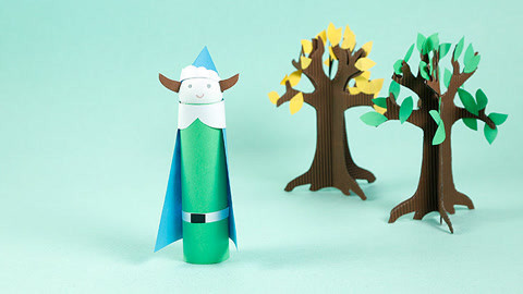 朵妈手工课 | 卡纸森林精灵