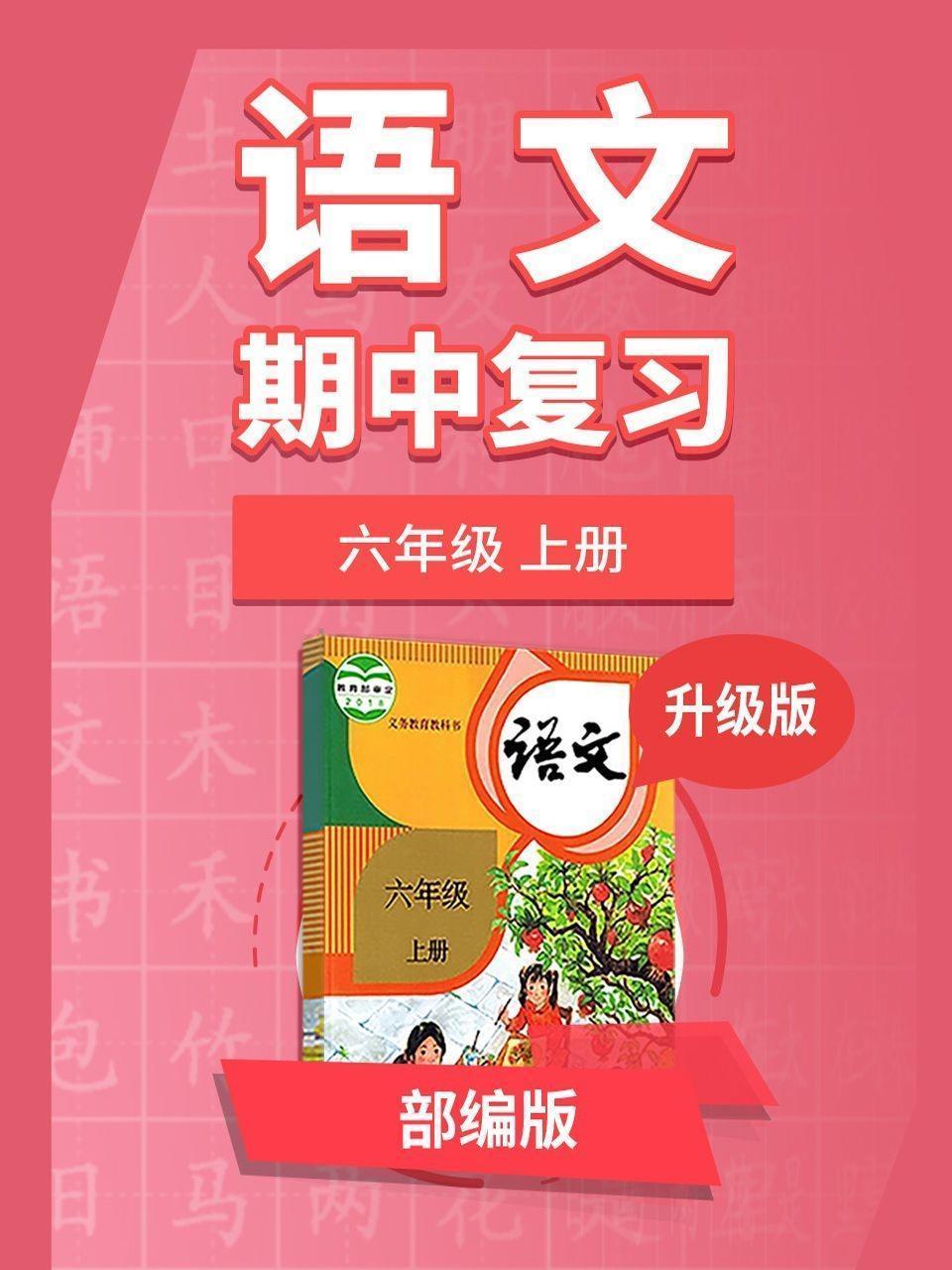 六年级部编版语文上册 期中复习 升级版