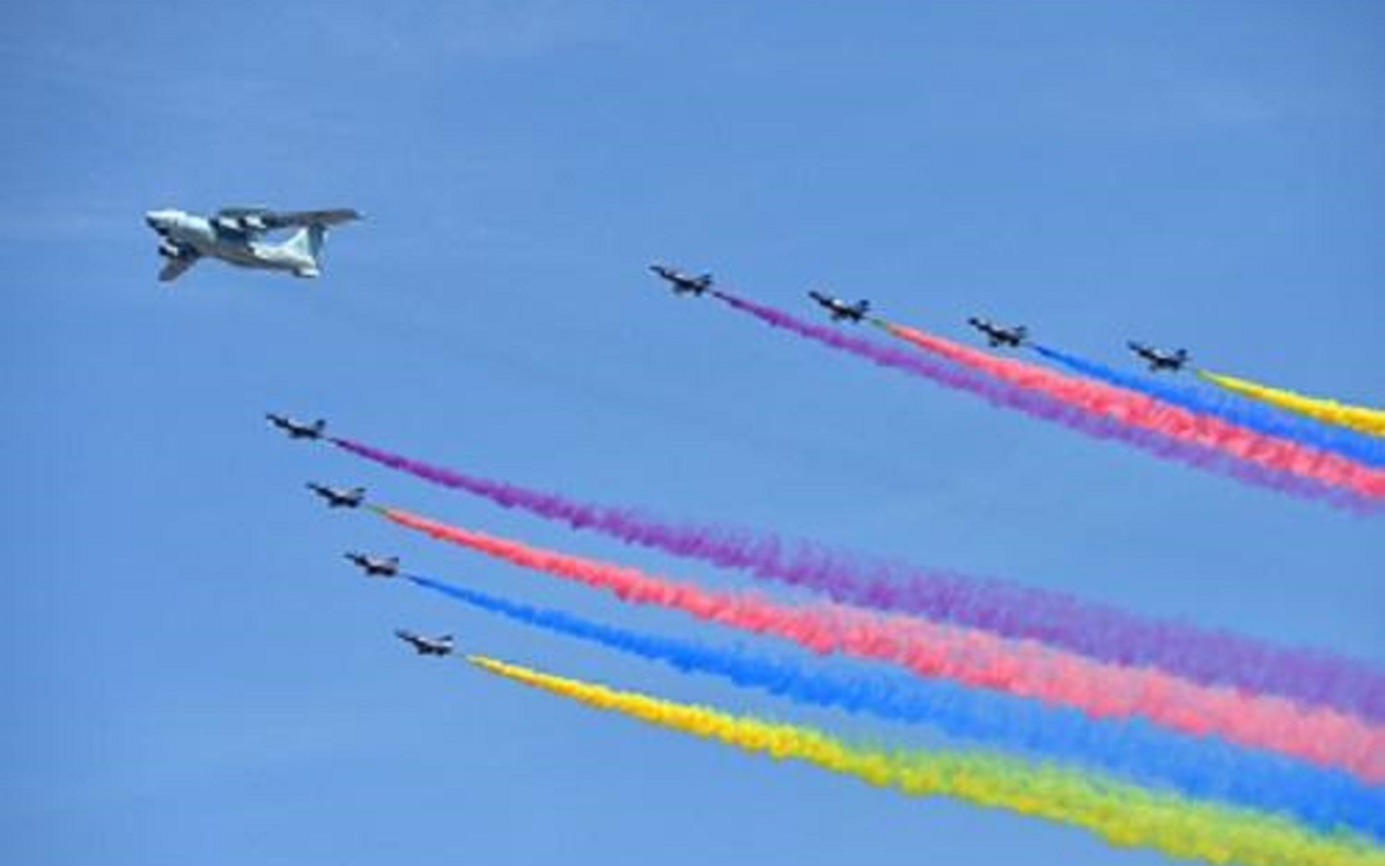 傅前哨：海陆空三军的航空兵阅兵中展示的亮点非常多
