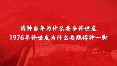 战史分析 傅钟当年为什么要杀许世友，1976年许世友为什么要踹傅钟一脚