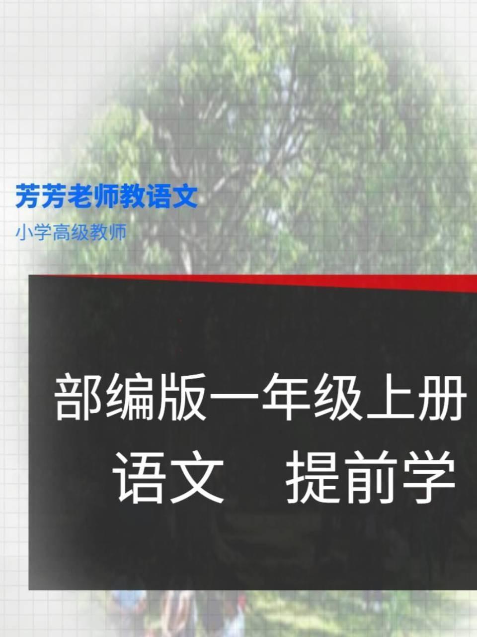 部编版一年级上册 语文 提前学
