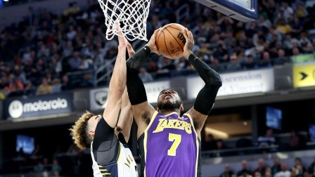 2021-2022赛季NBA集锦 NBA-詹姆斯39+5+6 浓眉缺阵 湖人加时逆转步行者