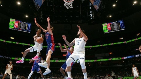 NBA季前赛-莫兰特24+5 杰克逊20+8 灰熊大胜活塞