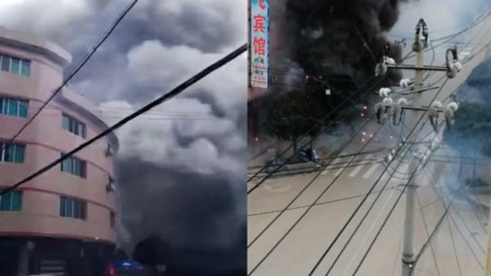 烟花爆竹店突发大火 烟花冲出店面当街乱炸