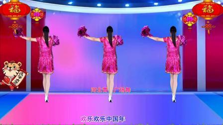 流行DJ广场舞及教学 第三季 喜庆花球舞《欢乐中国年》32步演示分解