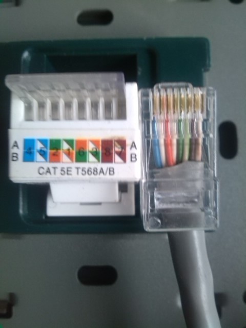 一边是网线面板,一边是水晶头,水晶头怎么接?