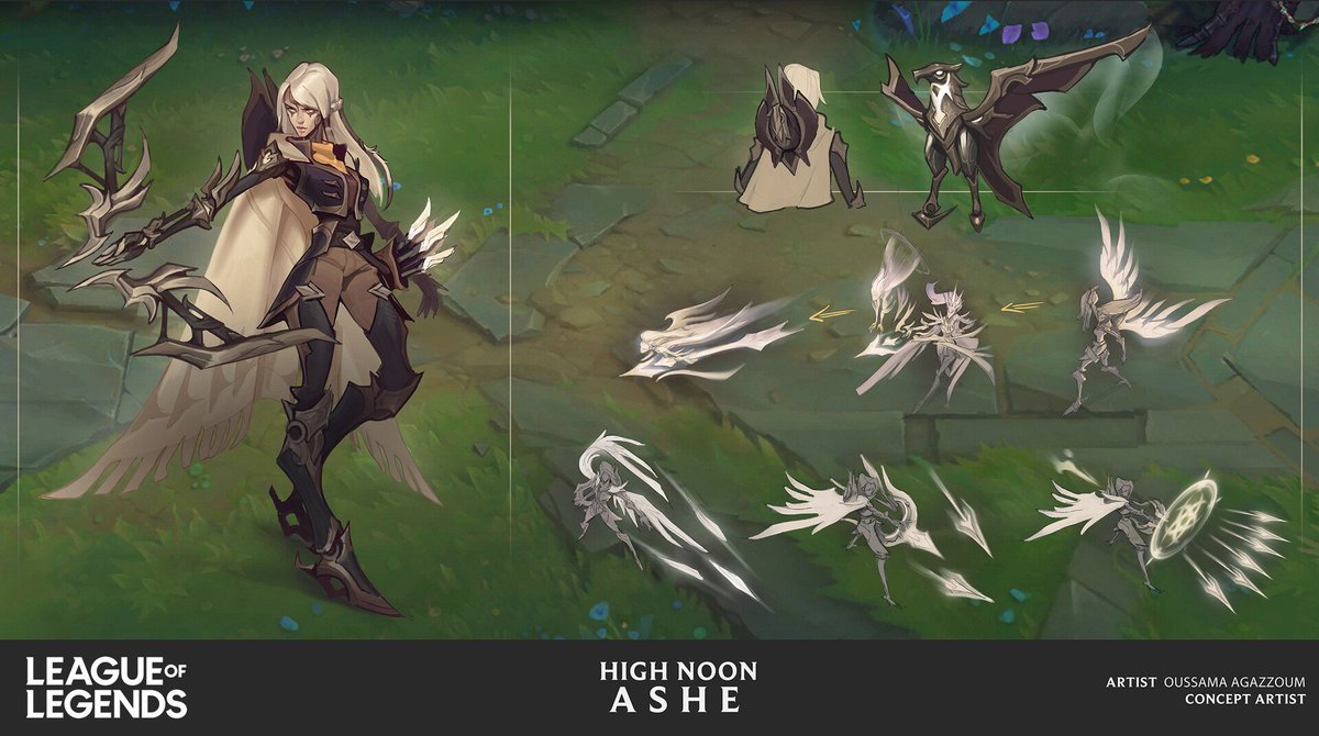 拳头画师公布西部魔影系列艾希人马诺手皮肤设计稿